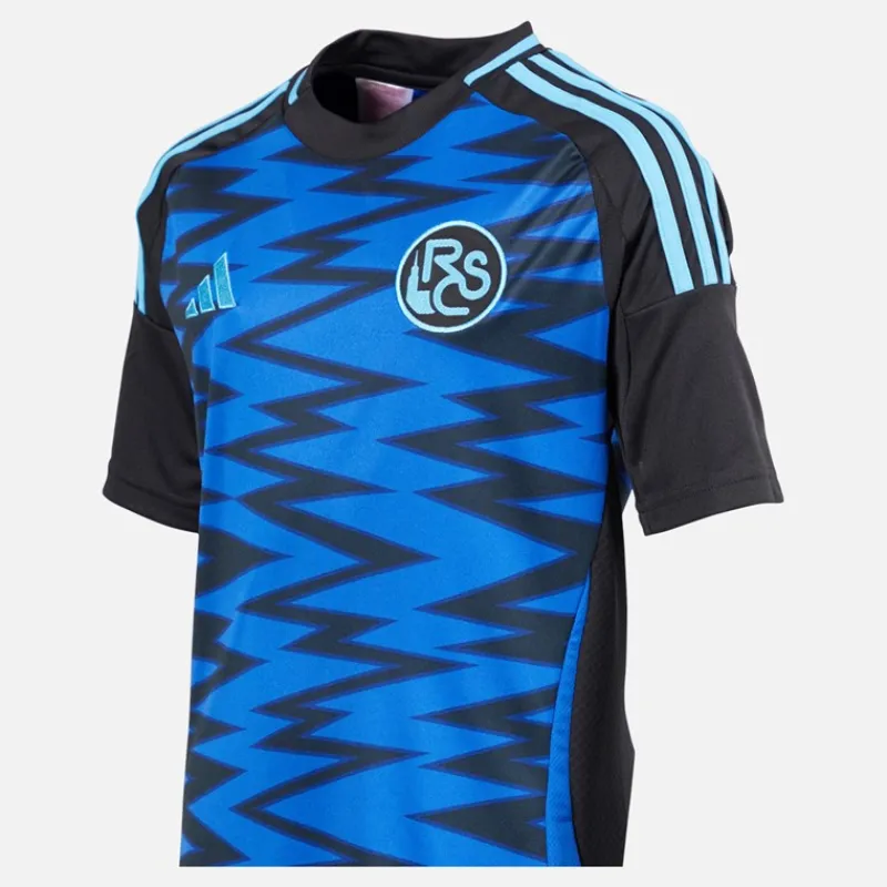 Clearance Junior Drenge RCSA Racing Club De Strasbourg 24/25 Tredje trøje Team Royal Blue/Sort Tøj|T-Shirts Og Undertrøjer