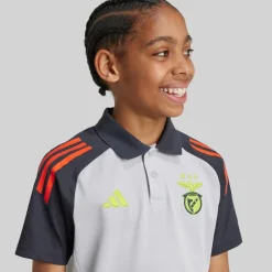 Sale Junior Drenge SLB Benfica polo skjorte Light Solid Grey/​Semi Solar Orange Tøj