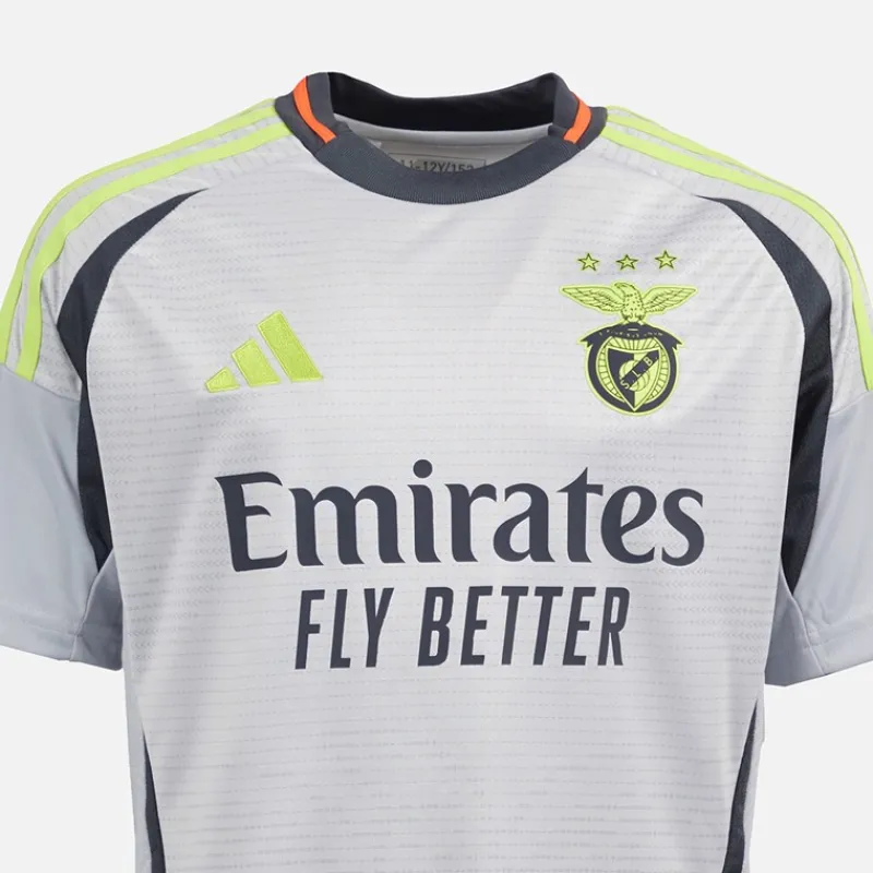 Junior Drenge SLB Benfica 24/25 tredje trøje Light Solid Grey Tøj|T-Shirts Og Undertrøjer
