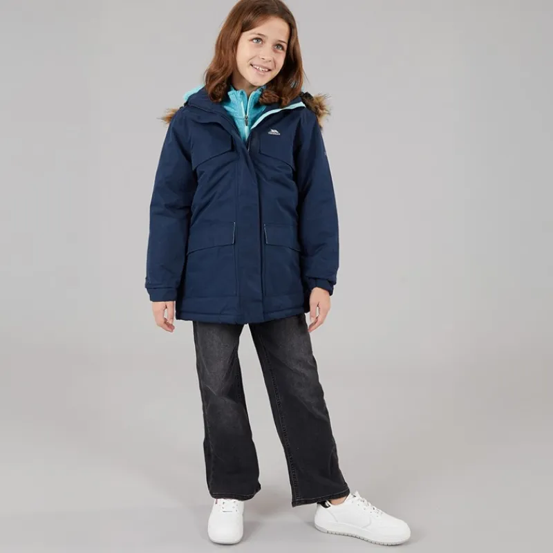 Hot Junior Piger Larission Isoleret Vandtæt Parka Navy Jakker Og Frakker