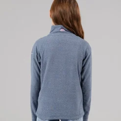 New Junior Piger Meadows Halv Lynlås Fleece Navy /​ Pink Logo Hættetrøjer Og Sweatshirts|Jakker Og Frakker