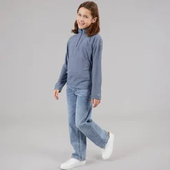 New Junior Piger Meadows Halv Lynlås Fleece Navy /​ Pink Logo Hættetrøjer Og Sweatshirts|Jakker Og Frakker