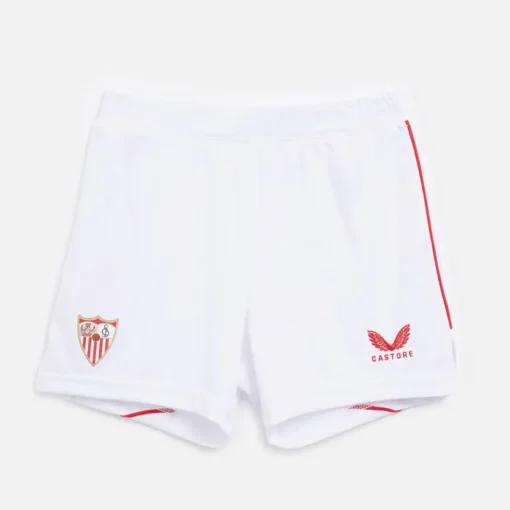Clearance Junior SFC Sevilla FC 23 /​ 24 Fodbold Base Hjemme Shorts Brilliant Hvid Tøj|Tøj