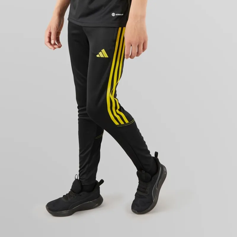 Sale Junior Tiro 23 Club Træningsbukser Sort/Bright Yellow Tøj|Tøj