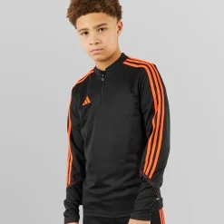 Sale Junior Tiro 23 Club 1/4 Zip Træningstop /Signal Orange Tøj|Tøj