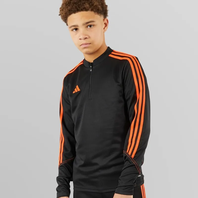 Sale Junior Tiro 23 Club 1/4 Zip Træningstop /Signal Orange Tøj|Tøj