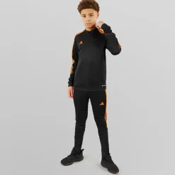 Sale Junior Tiro 23 Club 1/4 Zip Træningstop /Signal Orange Tøj|Tøj