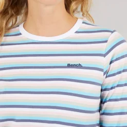 Clearance Langærmet T-shirt til kvinder Auborn Hvid/​Lys støvet Rosa/​Grøn/​Blå/​Marineblå Stribet Dame Overdele·T-Shirts|Overdele·Overdele