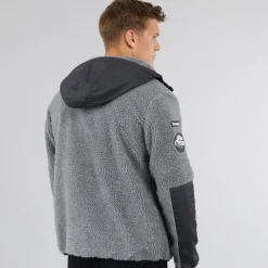 Hot Mænd Brecon Lynlås Sherpa Fleece Grå Marmor Hættetrøjer Og Sweatshirts·Fleecetøj|Træningsdragter Og Joggingbukser·Fleecetøj