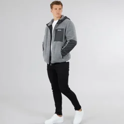 Hot Mænd Brecon Lynlås Sherpa Fleece Grå Marmor Hættetrøjer Og Sweatshirts·Fleecetøj|Træningsdragter Og Joggingbukser·Fleecetøj