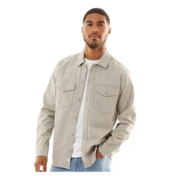 Clearance Mænd Dave Stretch Overshirt Spøgelsesgrå T-Shirts, Poloer Og Skjorter·Skjorter