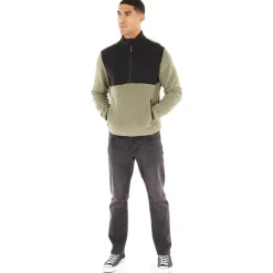 New Mænd Halv Zip Fleece Dusty Olive Hættetrøjer Og Sweatshirts·Fleecetøj|Træningsdragter Og Joggingbukser·Fleecetøj