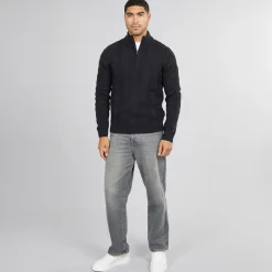 New Mænd 1/​2 Lynlås Uld Trøje Marine Trøjer Og Cardigans·Trøjer