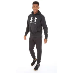 Clearance Mænd UA Rival Fleece Logo Hoodie /​Hvid Træning|T-Shirts Og Undertrøjer