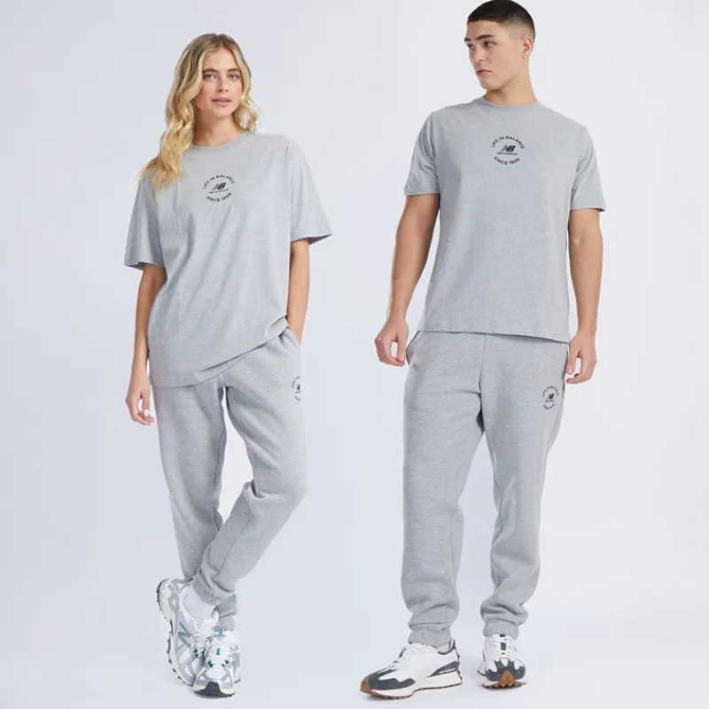 Discount NB Life I Balance Oversized T-shirt Grå Melange Dame Overdele|Overdele·T-Shirts