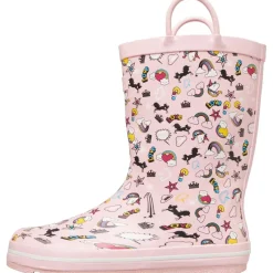 Sale Piger Childrens Starryton Unicorn Printed Wellington Gummistøvler Lyserød Støvler|Støvler
