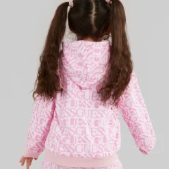 Outlet Piger Hoodie Logo Fuchsia Hættetrøjer Og Sweatshirts