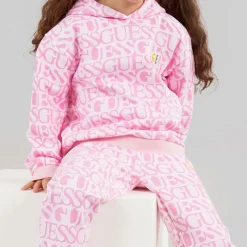 Outlet Piger Hoodie Logo Fuchsia Hættetrøjer Og Sweatshirts