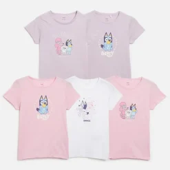 Clearance Piger Kuru Fem Pak T-Shirts Lys Hvid Multipakker|Overdele Og Veste