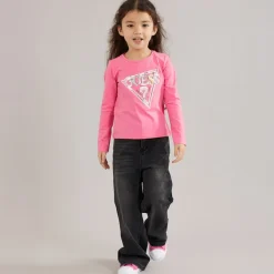 Hot Piger langærmet t-shirt Jelly Pink Overdele Og Veste