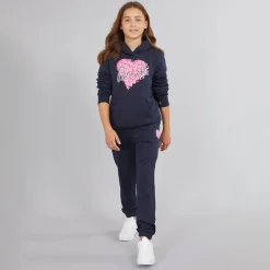 Hot Piger Srean Hættetrøje Og Joggingbukser Træningsdragt Navy Træningsdragter Og Sæt