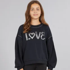 Outlet Piger Sweatshirts Sort Hættetrøjer Og Sweatshirts