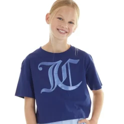 New Piger T-shirt i Blå med Ternet Mønster Overdele Og Veste