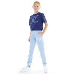 New Piger T-shirt i Blå med Ternet Mønster Overdele Og Veste