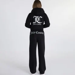 Sale Piger T-shirt med lynlås og brede ben Joggingbukser Tracksuit Sæt Sort Træningsdragter Og Sæt