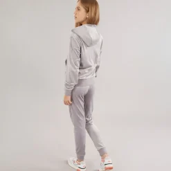 Sale Piger Velour Hjerte Logo Træningsdragt Sølv Sconce Træningsdragter Og Sæt