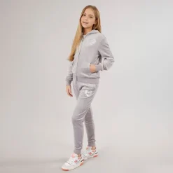 Sale Piger Velour Hjerte Logo Træningsdragt Sølv Sconce Træningsdragter Og Sæt