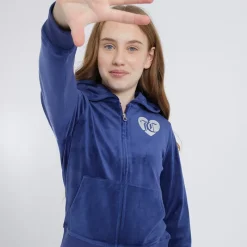 Online Piger Velour Hættetrøjer Blå Hættetrøjer Og Sweatshirts