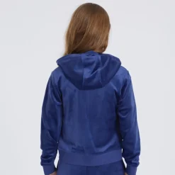Online Piger Velour Hættetrøjer Blå Hættetrøjer Og Sweatshirts