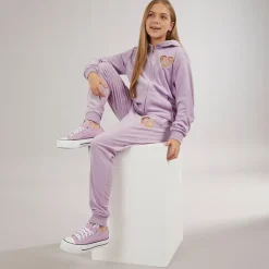 Best Piger Velour Træningsdragt Lavendel Træningsdragter Og Sæt