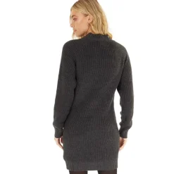 Outlet Sort Karlie Strikkede Kjole Sort Melange Dame Kjoler Og Nederdele·Kjoler|Trøjer Og Cardigans·Trøjer