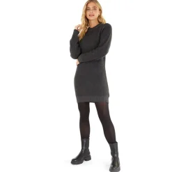 Outlet Sort Karlie Strikkede Kjole Sort Melange Dame Kjoler Og Nederdele·Kjoler|Trøjer Og Cardigans·Trøjer