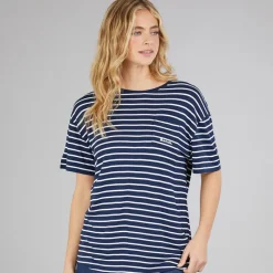 Clearance T-shirt Nouria Blå/​Hvid Stribet til Kvinder Dame Overdele·T-Shirts|Overdele·Overdele